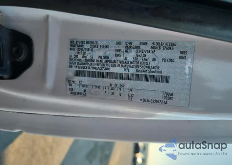 2009 Ford Econoline E350 Super Duty Wagon из США, поврежденный, VIN 1FBSS31L19DA37386